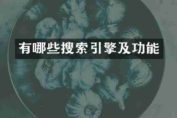 有哪些搜索引擎及功能