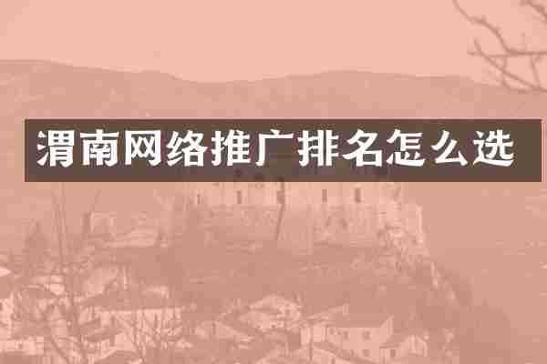 渭南网络推广排名怎么选