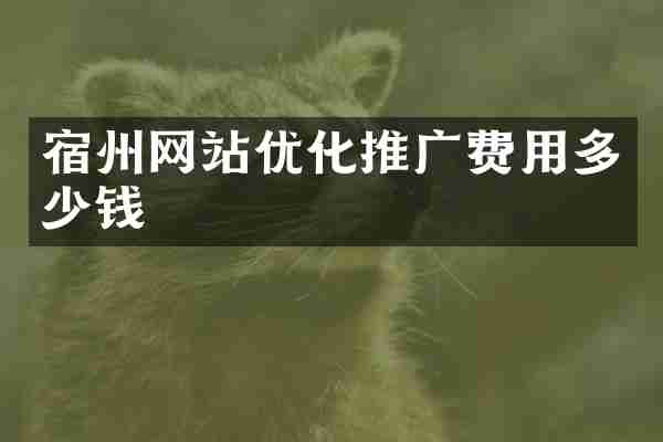 宿州网站优化推广费用多少钱