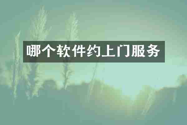 哪个软件约上门服务