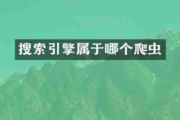 搜索引擎属于哪个爬虫