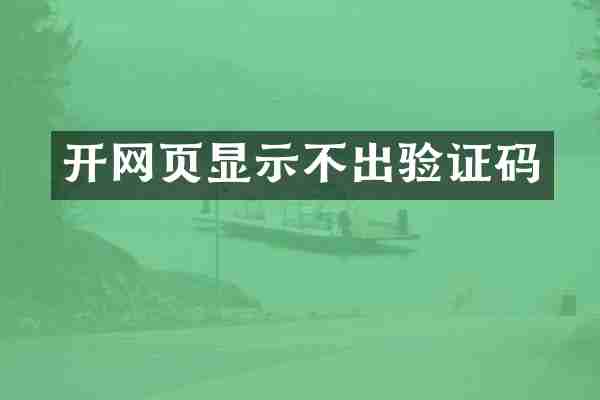 开网页显示不出验证码