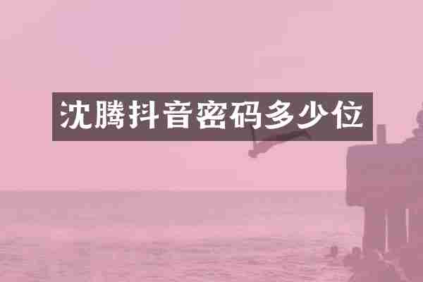 沈腾抖音密码多少位