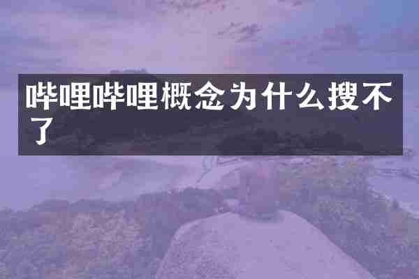 哔哩哔哩概念为什么搜不了