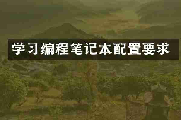 学习编程笔记本配置要求