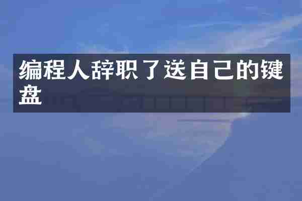 编程人辞职了送自己的键盘