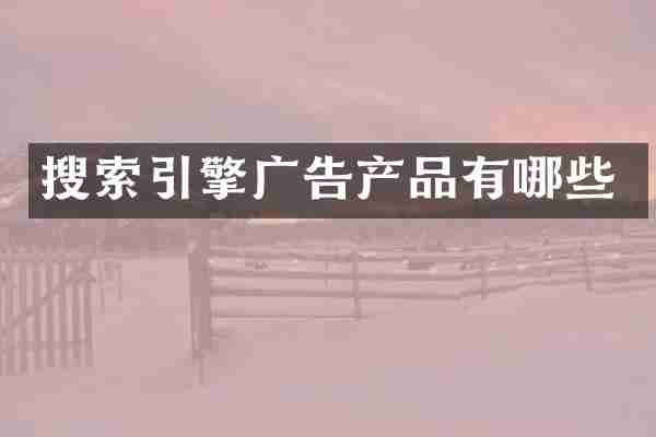 搜索引擎广告产品有哪些