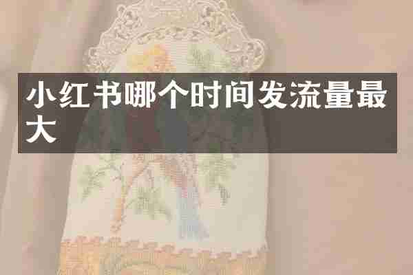 小红书哪个时间发流量最大