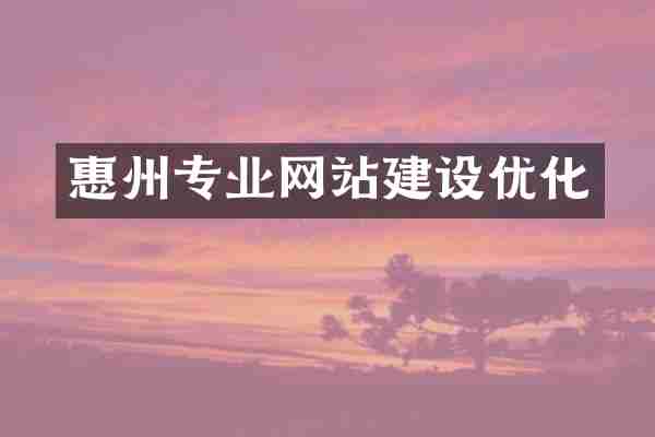 惠州专业网站建设优化