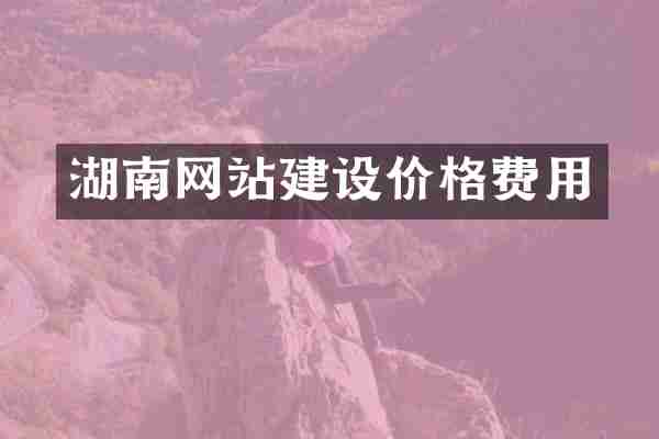 湖南网站建设价格费用