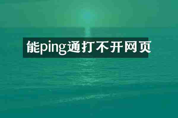 能ping通打不开网页