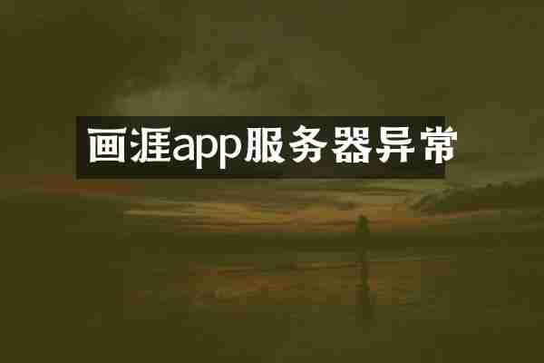 画涯app服务器异常