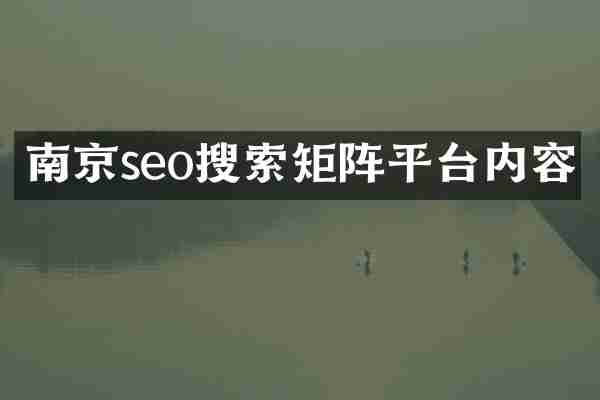 南京seo搜索矩阵平台内容