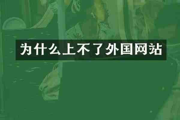 为什么上不了外国网站
