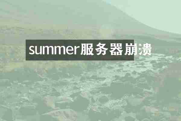 summer服务器崩溃