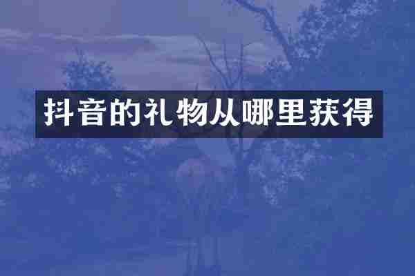 抖音的礼物从哪里获得
