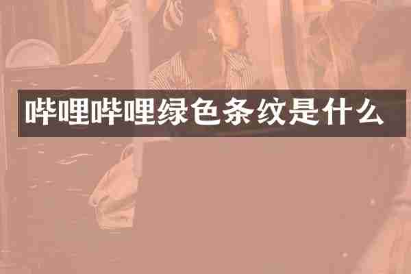 哔哩哔哩绿色条纹是什么