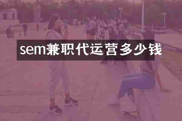 sem兼职代运营多少钱