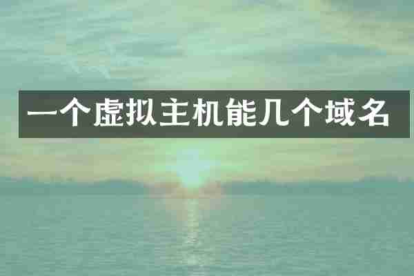 一个虚拟主机能几个域名