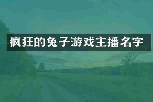 疯狂的兔子游戏主播名字