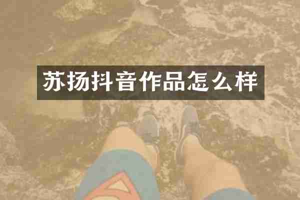 苏扬抖音作品怎么样