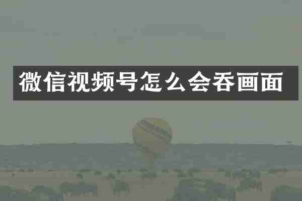 微信视频号怎么会吞画面