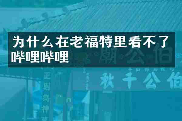 为什么在老福特里看不了哔哩哔哩