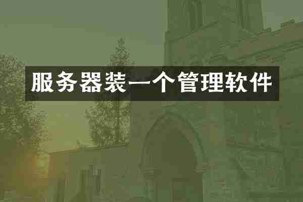 服务器装一个管理软件