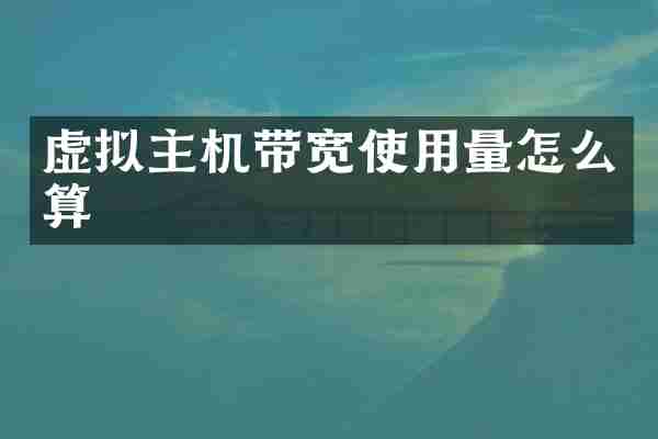 虚拟主机带宽使用量怎么算
