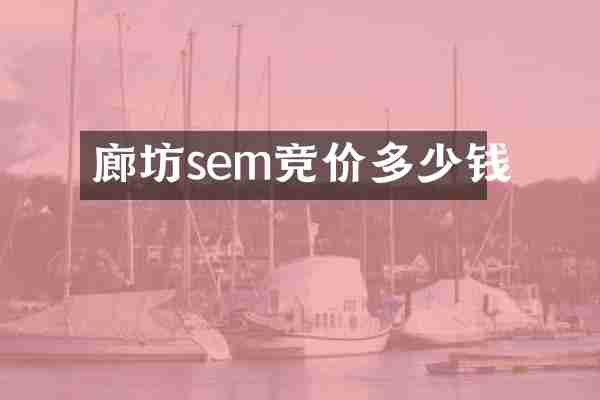 廊坊sem竞价多少钱