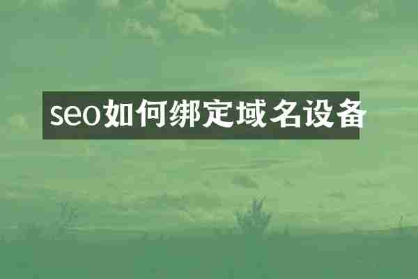 seo如何绑定域名设备