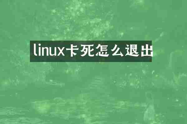 linux卡死怎么退出
