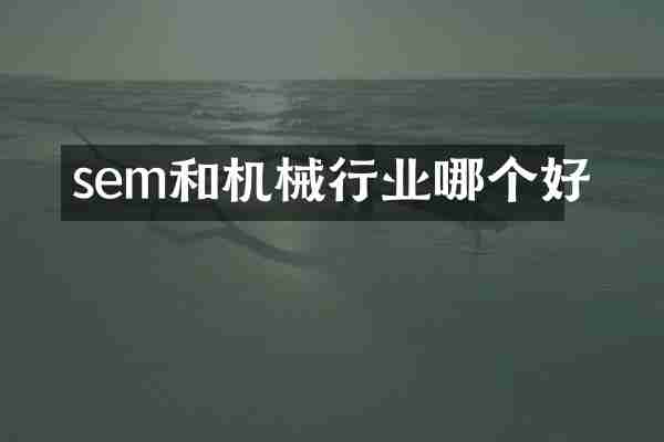 sem和机械行业哪个好