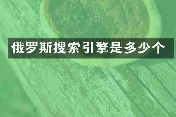 俄罗斯搜索引擎是多少个