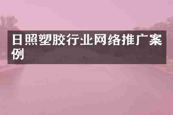 日照塑胶行业网络推广案例
