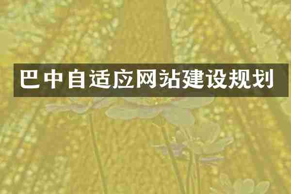 巴中自适应网站建设规划