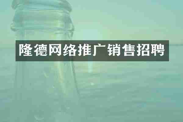 隆德网络推广销售招聘