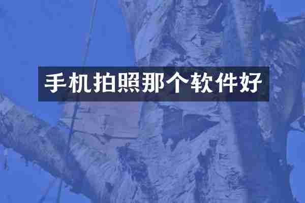 手机拍照那个软件好