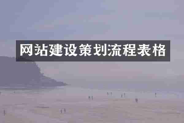 网站建设策划流程表格