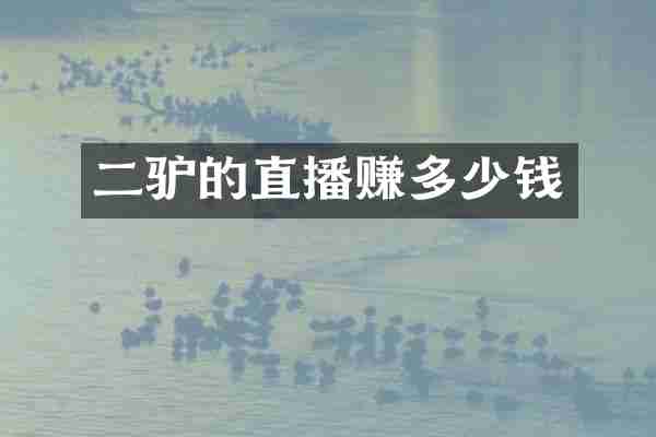 二驴的直播赚多少钱