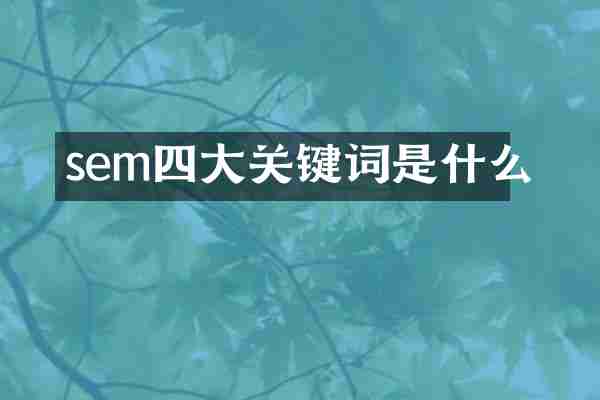 sem四大关键词是什么