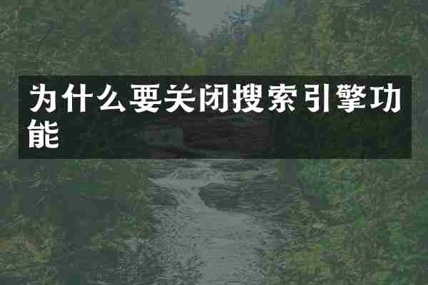 为什么要关闭搜索引擎功能