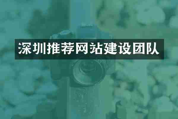 深圳推荐网站建设团队