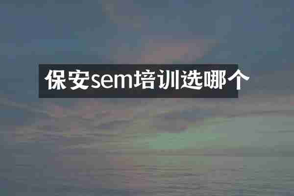 保安sem培训选哪个