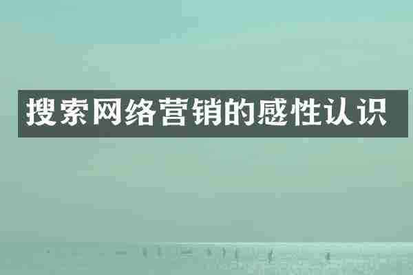 搜索网络营销的感性认识