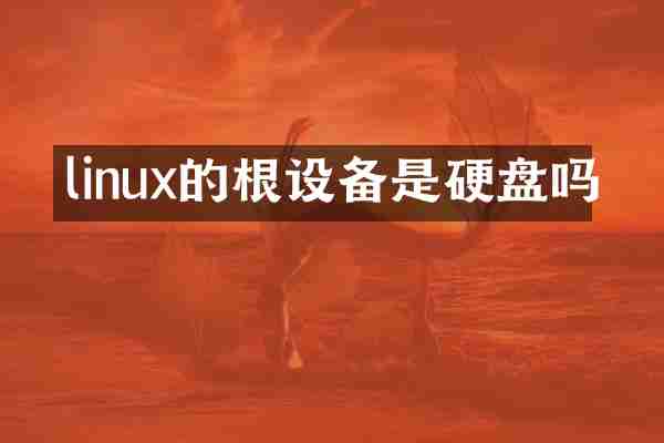 linux的根设备是硬盘吗