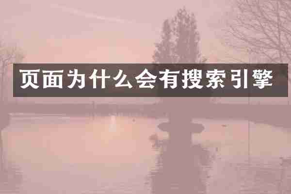 页面为什么会有搜索引擎