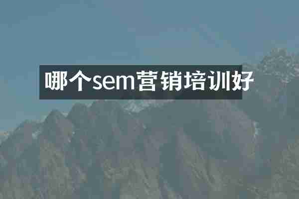 哪个sem营销培训好