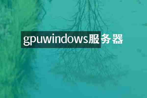 gpuwindows服务器