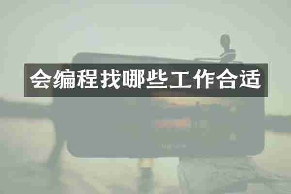 会编程找哪些工作合适